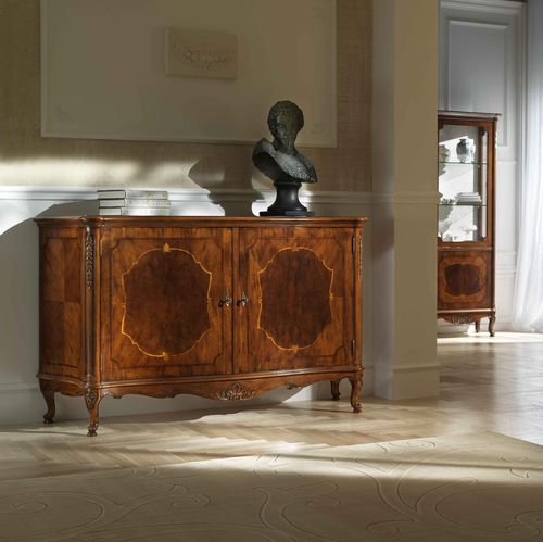 Stil-Sideboard - P 101 - MOLETTA MOBILI - Nussbaum / mit Schubladen / mit Schwingtür
