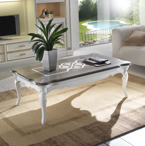 Couchtisch / originelles Design - F 503 - MOLETTA MOBILI - Esche / Gestell aus lackiertem Holz / rechteckig