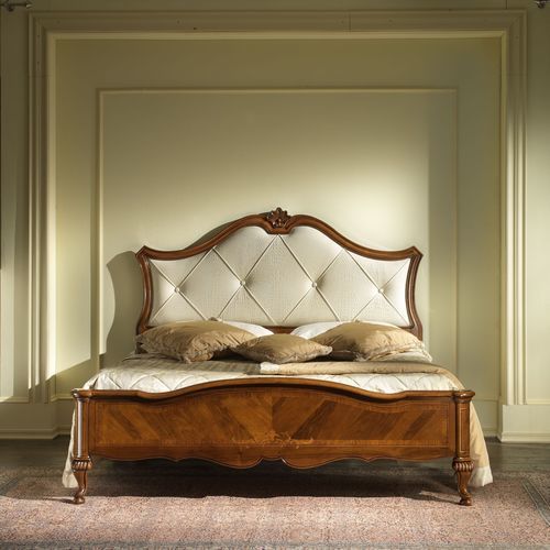 Doppelbett - G 703 - MOLETTA MOBILI - klassisch / gepolstertes Kopfteil / Nussbaum