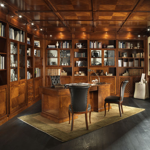 Wandmontiertes Bücherregal - STUDIO - MOLETTA MOBILI - hoch / Eck / klassisch