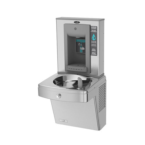 Wandmontierter Trinkbrunnen - VERSAFILLER PVSBF - OASIS - für den Innenraum / gebürsteter Edelstahl / galvanisiertem Stahl