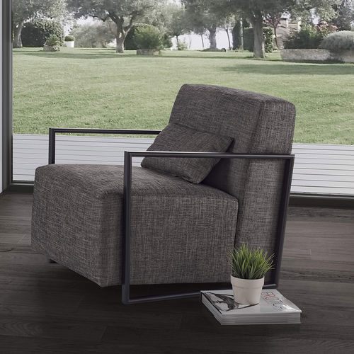 Moderner Sessel - COURBUSIER  - Conte - Leder / Stoff / Sperrholz