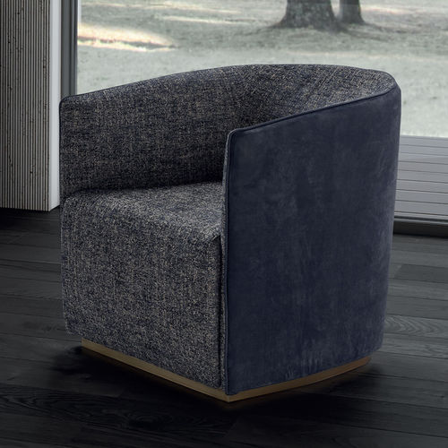 Moderner Sessel - CHARLIE - Conte - Leder / Stoff / grau