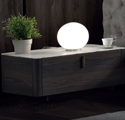 Moderner Nachttisch - NUAGE MAXI  - Conte - lackiertes Holz / Glas / Marmor