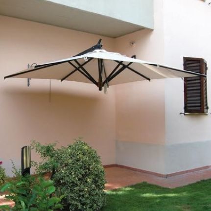 Wandmontierter Sonnenschirm - RIMINI - ILISUN - Stoff / windfest