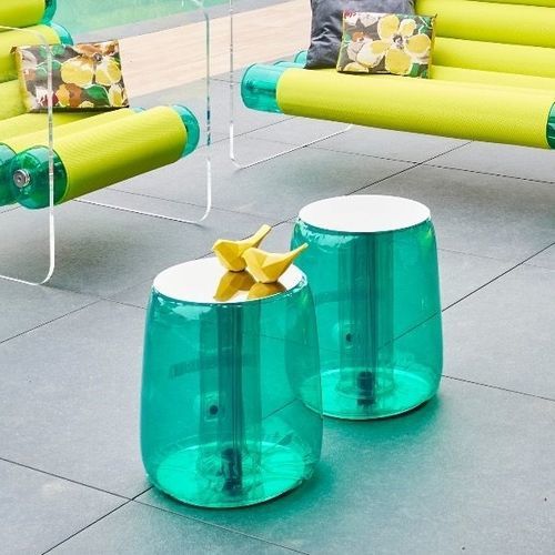 Moderner Beistelltisch - HELLY - MOJOW DESIGN - Polyurethan / Gestell aus Aluminium / Gestell aus rostfreiem Edelstahl