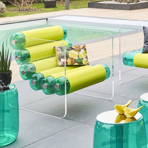 Sessel / originelles Design - MW02 - MOJOW DESIGN - Stoff / Polyurethan / PMMA