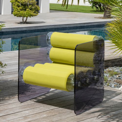 Sessel / originelles Design - MW01 - MOJOW DESIGN - Polyurethan / Edelstahl / PMMA