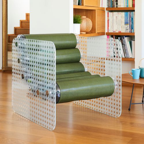 Sessel / originelles Design - MW02 "CANNAGE" EDITION - MOJOW DESIGN - Stoff / Polyurethan / Edelstahl