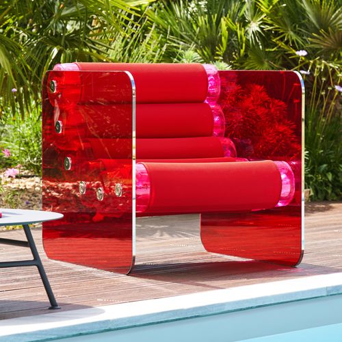 Sessel / originelles Design - MW02  - MOJOW DESIGN - Stoff / Polyurethan / Edelstahl