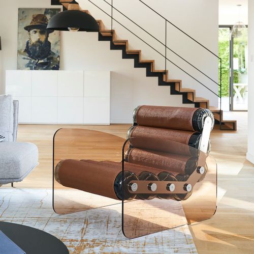 Sessel / originelles Design - MW03 - MOJOW DESIGN - Kunstleder / Polyurethan / Edelstahl
