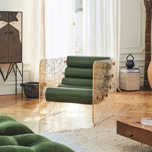 Sessel / originelles Design - MW02 "GOLD" EDITION - MOJOW DESIGN - Kunstleder / Polyurethan / Edelstahl