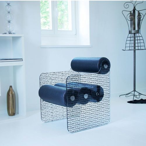Stuhl / originelles Design - MW04 - MOJOW DESIGN - für den Innenraum / Hartglas / Schaumstoff