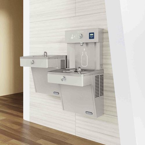 Wandmontierter Trinkbrunnen - ELKAY® EZH2O - CIVIQ - für den Innenraum / Edelstahl / für öffentliche Bereiche