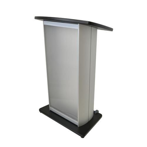 Konferenzpult - H2W  - Podium pros - Stehhilfe / auf Rollen / Aluminium