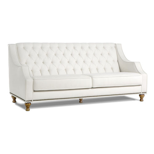 Chesterfield-Sofa - BOLONIA - Ormos - Stoff / weiß / Zweisitzer