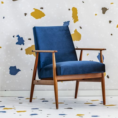 Moderner Sessel - SAPPHIRE - TUMMI - Stoff / Eiche / Sperrholz