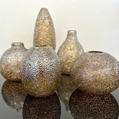 Moderne Vase - SIENNA™ COLLECTION - Amel Chamandy® Designs - handgefertigt / gold