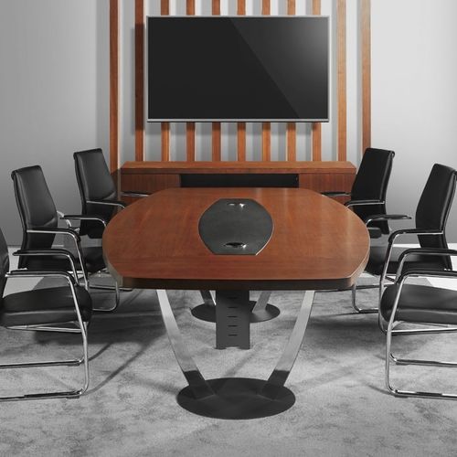 Moderner Besprechungstisch - EPSILON - Flekssit Office Furniture - Holzfurnier / melaminbeschichtet / Gestell aus Metall