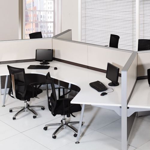 Tisch-Bürotrennwand - STEELPAN - Flekssit Office Furniture - Glas / Stahl / modulierbar