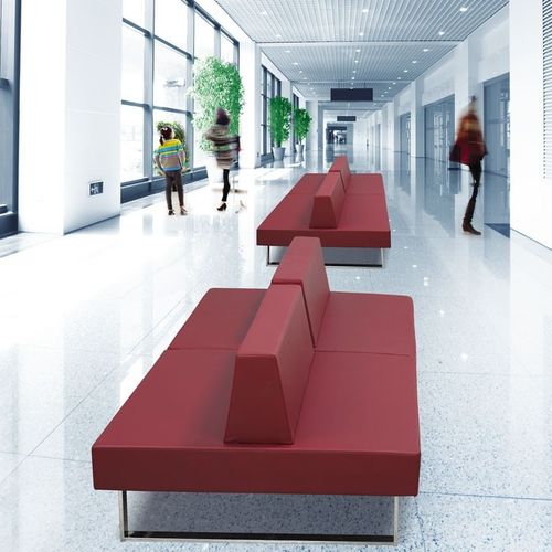 Moderne Polsterbank - SILVIA - Flekssit Office Furniture - Leder / für Gewerbegebrauch / mit Rückenlehne