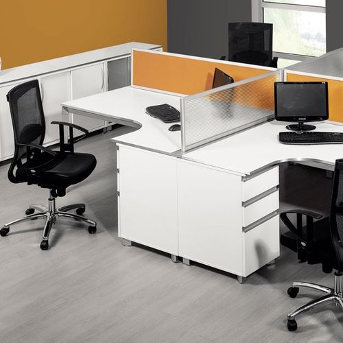 Schreibtisch für Open Space - URAS - Flekssit Office Furniture - modern / melaminbeschichtet / modulierbar