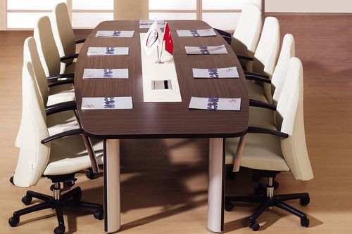 Moderner Besprechungstisch - STP - Flekssit Office Furniture - melaminbeschichtet / Gestell aus Metall / rechteckig