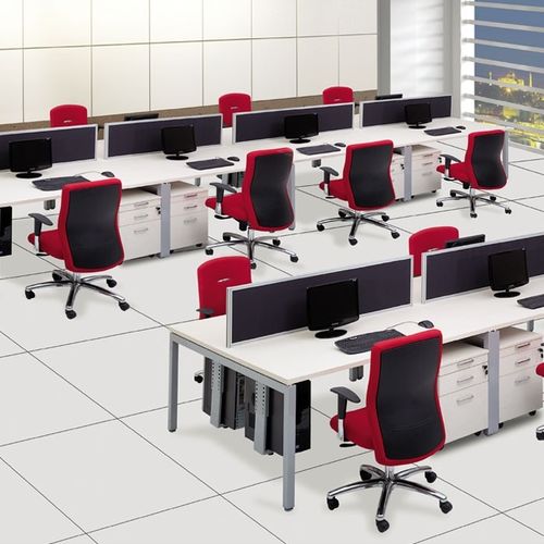 Schreibtisch für Open Space - IRON - Flekssit Office Furniture - modern / melaminbeschichtet / mit Stauraum