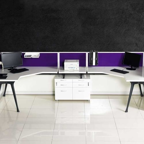Bodenstehender Schreibtisch - I TOSS - Flekssit Office Furniture - für 1 Person / modern / Holz