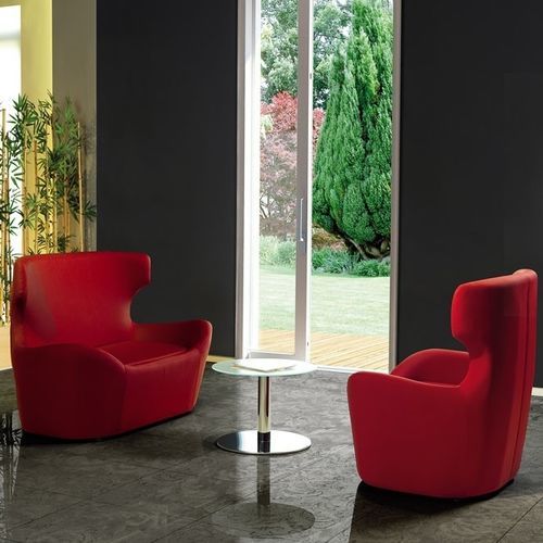 Moderner Sessel - OSCAR - Flekssit Office Furniture - Stahl / Holz / rot