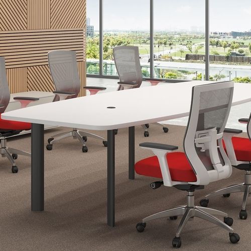 Moderner Besprechungstisch - KÜBIK - Flekssit Office Furniture - Holz / Gestell aus Metall / rechteckig