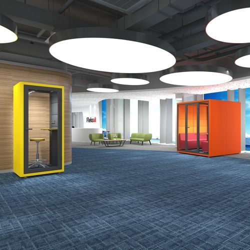 POD-Büro / mit integrierter Beleuchtung - FDW 10 0960 - Flekssit Office Furniture - Akustik / für 1 Person / mit integrierter Steckdose