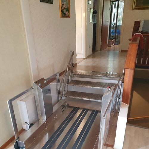 Gerade Zugangstreppe - Stair Tech - Tech Line Sweden - Metallstufen / mit Metallstruktur / für Privatgebrauch