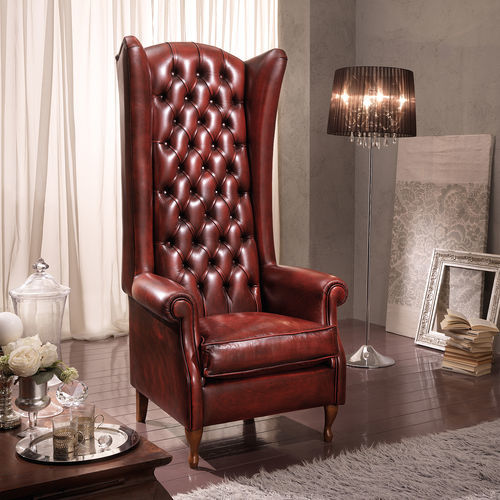 Klassischer Sessel - BERGER IMPERIALE  - DI MARCO INTERIOR SOFA - Stoff / Leder / Holz