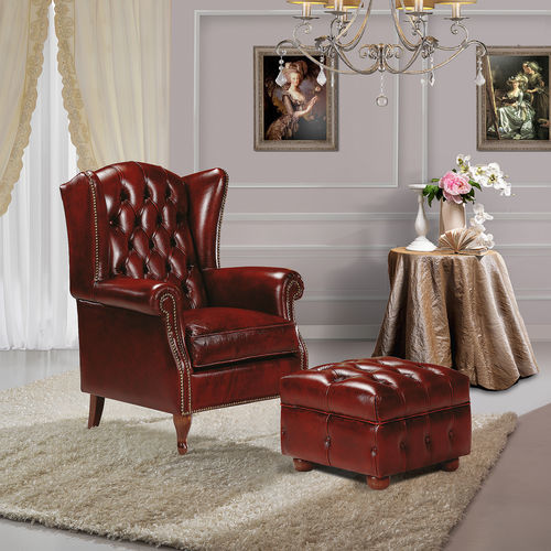 Klassischer Sessel - BERGER  - DI MARCO INTERIOR SOFA - Stoff / Leder / Holz