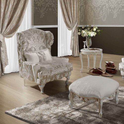 Klassischer Sessel - TIFFANY - DI MARCO INTERIOR SOFA - Stoff / Massivholz / Ohren