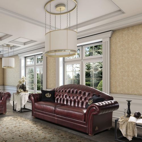 Klassisches Sofa - Panarea  - DI MARCO INTERIOR SOFA - Leder / mit Armlehnen / handgefertigt
