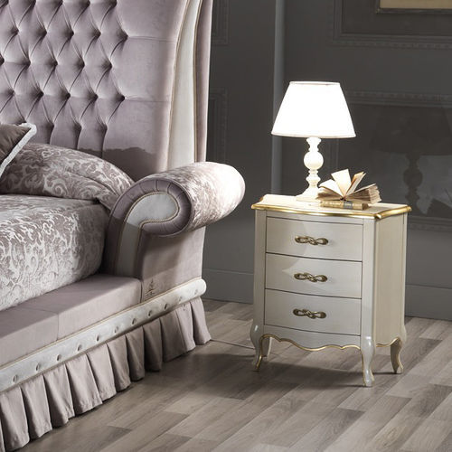 Klassischer Nachttisch - QUEEN  - DI MARCO INTERIOR SOFA - lackiertes Holz / blattvergoldetes Holz / Gestell aus lackiertem Holz