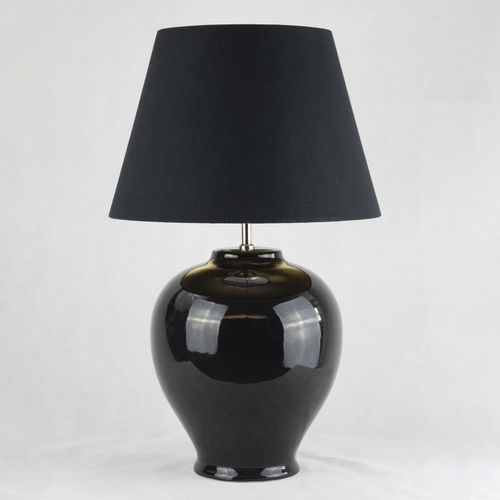 Tischlampe - KELANTIS BLACK GRANDEUR - Autark 76 Bt. - Metall / Stoff / Keramik