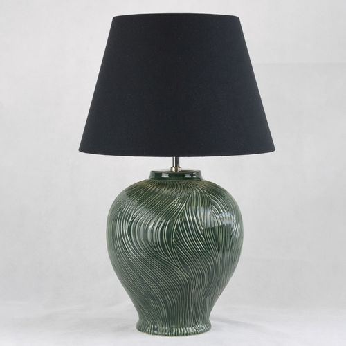 Tischlampe - KELANTIS GREEN SEA - Autark 76 Bt. - Metall / Stoff / Keramik