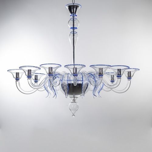Klassischer Kronleuchter - ECHO - BOTTEGA VENEZIANA - geblasenes Glas / Muranoglas / 12 Glühbirnen