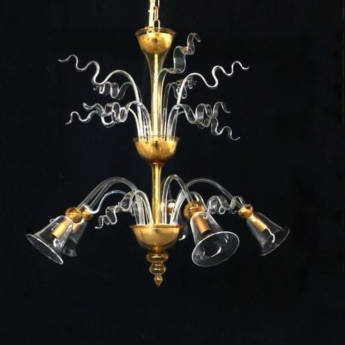 Moderner Kronleuchter - TERRA - BOTTEGA VENEZIANA - geblasenes Glas / Muranoglas / 6 Glühbirnen