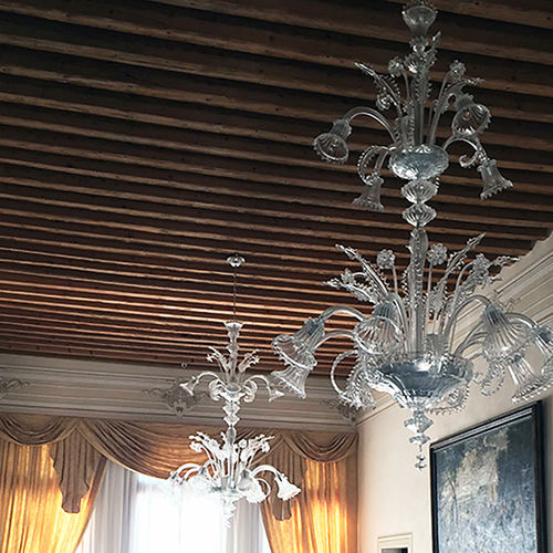 Klassischer Kronleuchter - PALLADIO - BOTTEGA VENEZIANA - geblasenes Glas / Muranoglas / 12 Glühbirnen