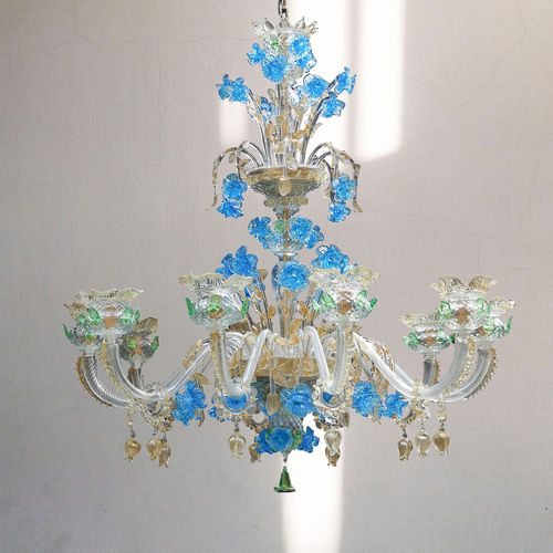 Klassischer Kronleuchter - PORTO - BOTTEGA VENEZIANA - geblasenes Glas / Muranoglas / 12 Glühbirnen