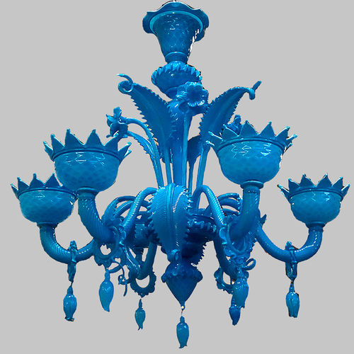 Klassischer Kronleuchter - FILLI - BOTTEGA VENEZIANA - geblasenes Glas / Muranoglas / 6 Glühbirnen
