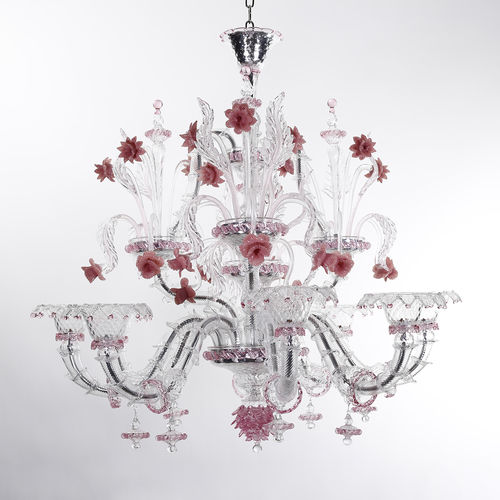 Klassischer Kronleuchter - NOA - BOTTEGA VENEZIANA - geblasenes Glas / Muranoglas / 6 Glühbirnen
