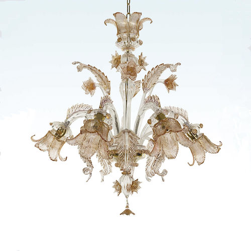 Klassischer Kronleuchter - AMBRATO - BOTTEGA VENEZIANA - geblasenes Glas / Muranoglas / Gold