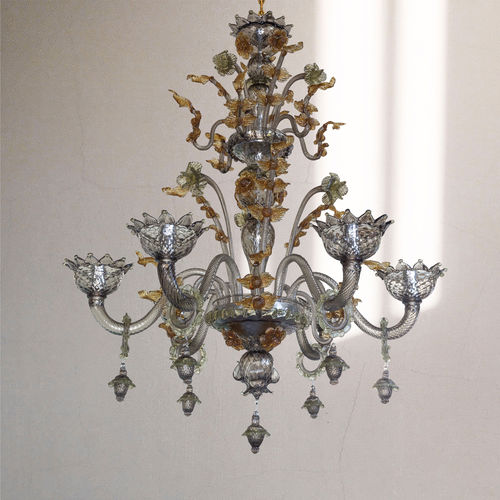 Kronleuchter / venezianischer Stil - Mentor - BOTTEGA VENEZIANA - geblasenes Glas / Muranoglas / Rauchglas
