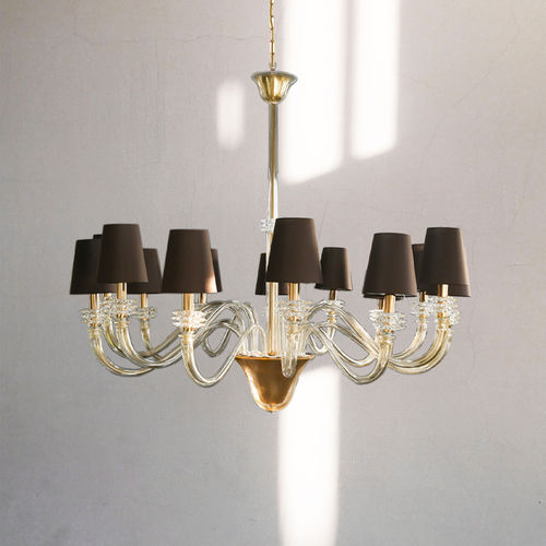 Moderner Kronleuchter - HOLLYWOOD - BOTTEGA VENEZIANA - geblasenes Glas / Muranoglas / Gold