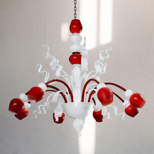Moderner Kronleuchter - CALLESAMETISTA - BOTTEGA VENEZIANA - geblasenes Glas / Muranoglas / 10 Glühbirnen